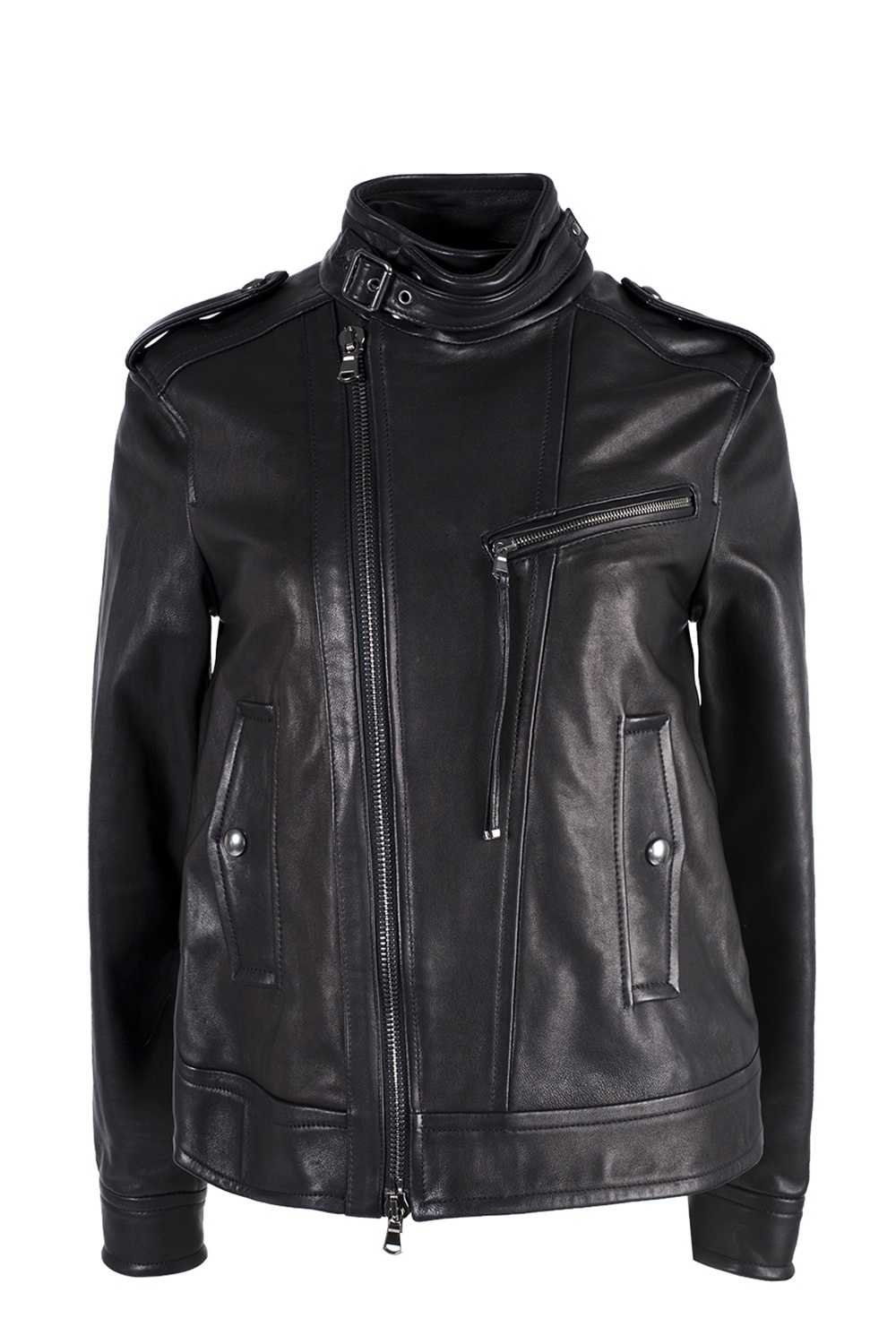 Leather jacket with epaulettes Diesel Black Gold Vitkac GB